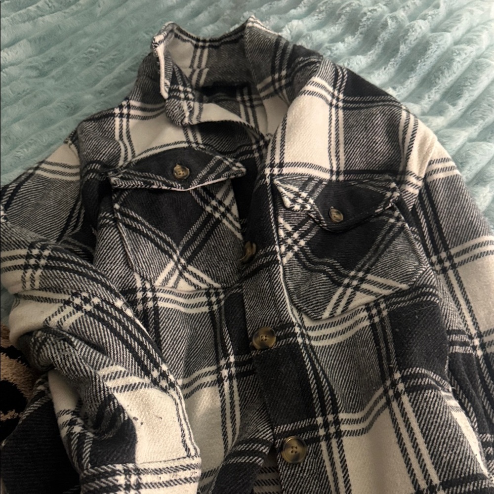 Black and White Plaid Jacket